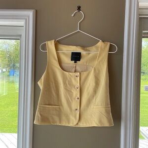 Dynamite Yellow Summery Business Top with buttons - Small